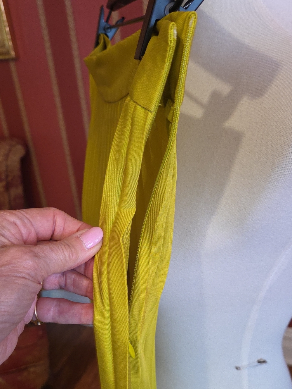 Chartreuse Pleated Skirt - Picture 2 of 4